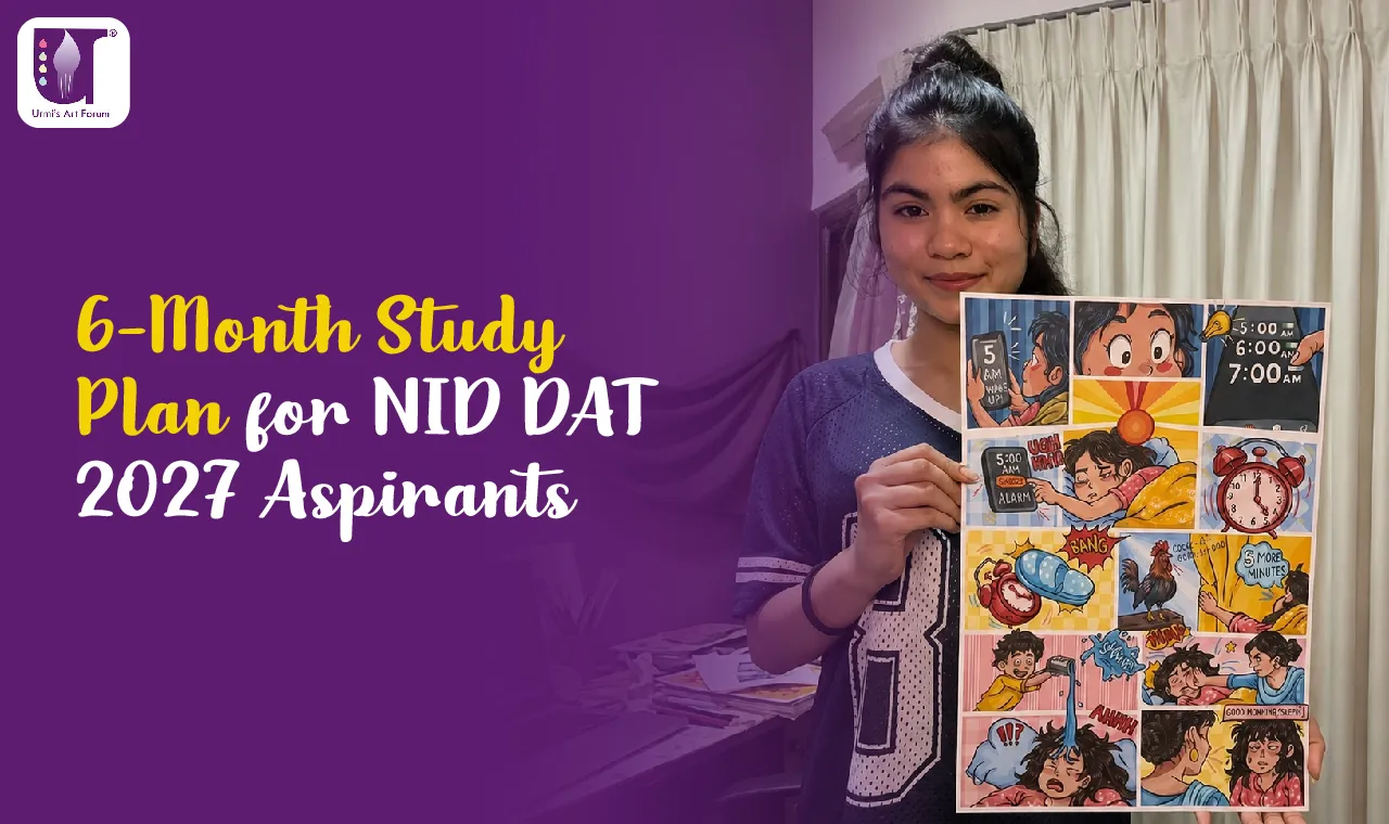 6-month study plan for NID DAT 2027 aspirants preparing for the National Institute of Design entrance exam